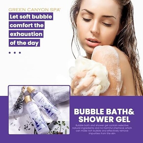 Spa Gift Baskets for Women 11pcs Lavender Bath Gift Sets with Body Lotion - Picture 3 of 5